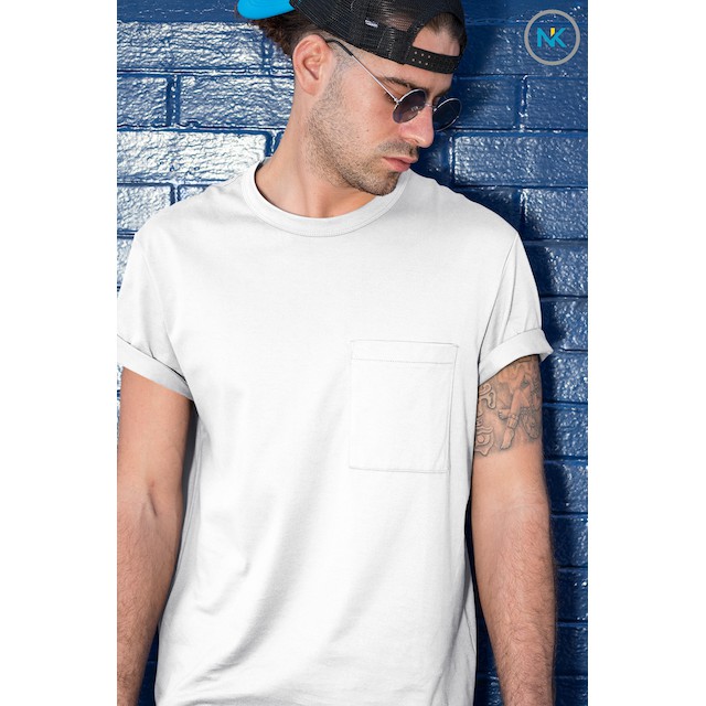 GILDAN Ultra Cotton (Pocket T-shirt White) เสื้อกระเป๋าหน้า สีขาว