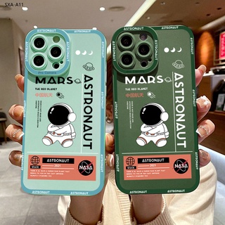 Compatible With Samsung Galaxy A11 A12 A31 A32 A42 A51 A71 4G 5G เคสซัมซุง สำหรับ Case Cartoon Astronaut เคส เคสโทรศัพท์ เคสมือถือ Full Cover Thicken Lens Shock-Absorbing Back TPU Cases