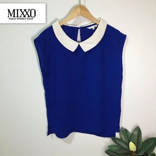 เสื้อคอปก Mixxo สีน้ำเงิน ไซส์M อก 40