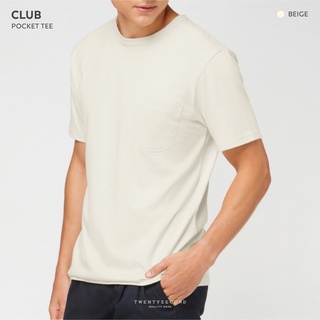 TWENTYSECOND เสื้อยืดแขนสั้น รุ่น CLUB POCKET TEE (Oversized fit) - สีเบจ / Beige