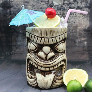 ( 1 ใบ ) แก้วมักเซรามิค Toscano Lono TIKI MUG ขนาด 450 มล. TIKI0036