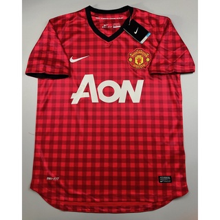 เสื้อบอล ย้อนยุค แมนยู เหย้า 2012-13 Manchester United Home ลายสก้อต Retro Classic เรโทร