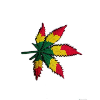 [รีด/เย็บติดเสื้อได้] BOB MARLEY LEAF ป้ายติดเสื้อ logo Embroidered Sew Iron On Patches Badge