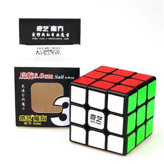 รูบิค 3x3 รูบิค ของแท้ อย่างดี rubik 3x3 rubiks race Qiyi Sail 6.0cm 3x3 Black Speed Cube rubix cube SharkRubik