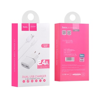 Hoco C12 Dual USB Charger 2.4A หัวชาร์จ+สายชาร์จ Micro Cable  ของแท้