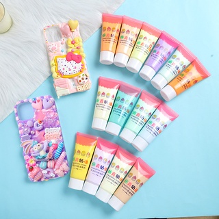 WhipCream วิปครีมปลอม [ 30 สี]ตกแต่งเคส ตกแต่งGriptok งานฝีมือ DIY ของตกแต่ง (แถมหัวบีบ 1) หัว ขนาด 50 กรัม