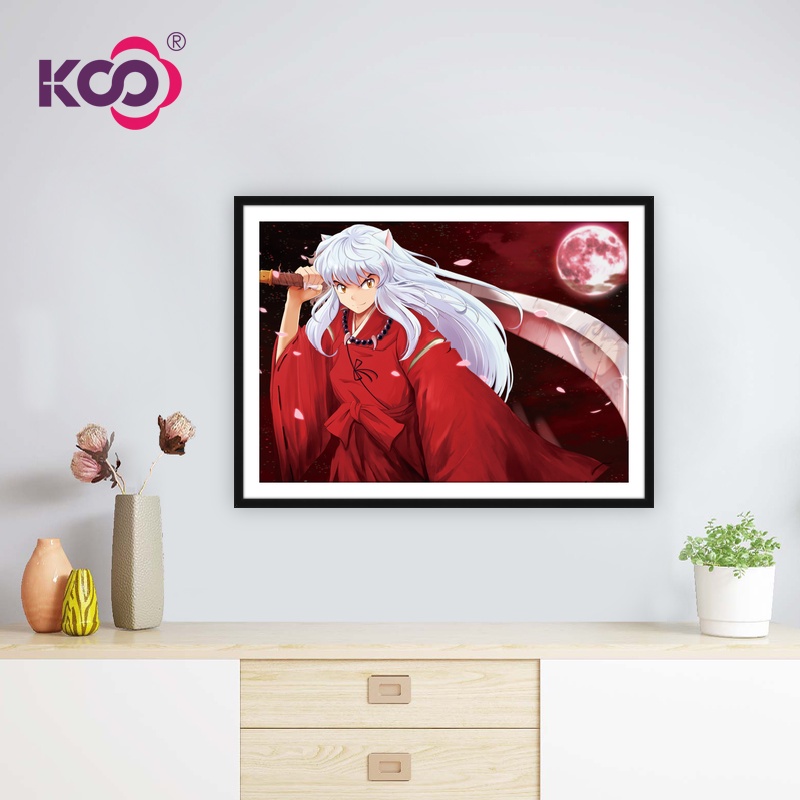 Ks ภาพปักครอสติชคริสตัล รูปการ์ตูนอนิเมะ Inuyasha 5D สําหรับตกแต่งผนังบ้าน DIY
