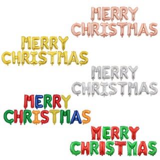 ลูกโป่งคริสมาส ลูกโป่งฟลอย ลูกโป่งตัวหนังสือ ลูกโป่ง คริสมาส Merry Christmas Letter Foil Balloons Set 14 Letters