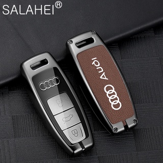 เคสกุญแจรีโมตรถยนต์ หนังสังกะสีอัลลอย อุปกรณ์เสริม สําหรับ Audi A6 A7 A8 E-tron Q5 Q7 Q8 C8 D5