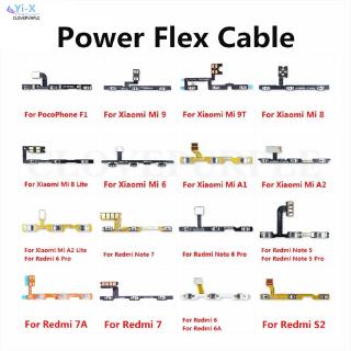 สายแพปุ่มกดเปิดปิด ด้านข้าง สําหรับ XiaoMi Mi 9T 9 8 A1 A2 Lite Redmi Note 7 6 5 Pro 7A 6A S2 F1