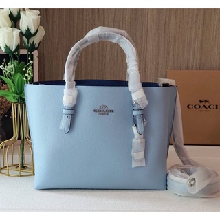 👑ผ่อน0%~แท้100%👑 กระเป๋าสะพาย สีฟ้า Coach MOLLIE TOTE 25 C4084