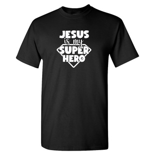 เสื้อยืด พิมพ์ลายคัมภีร์ไบเบิล Nice Jesus Is My Super Hero DiySize S-5XL