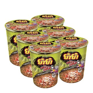 ยำยำคัพ บะหมี่กึ่งสำเร็จรูป รสหมึกมะนาว 60 กรัม x 6 ถ้วย Yum Yum Cup Instant Noodles Lemon Ink Flavor 60g x 6 Cups