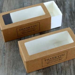 (แพ็ค10ใบ) กล่องใส่ขนม คุกกี้ เบเกอรี่ ขนมโฮมเมด กล่องกระดาษแบบลิ้นชัก ลาย Thank you กล่องคุกกี้ กล่องเบเกอรี่
