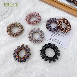 BRUCE Elastic Korean Style Hair Rope Cute Braided Head Rope Telephone Wire Hair Ring Morandi Color Phone Spring Hair Band Fashion Sweet Girls Simple Female Hair Accessories/Multicolor