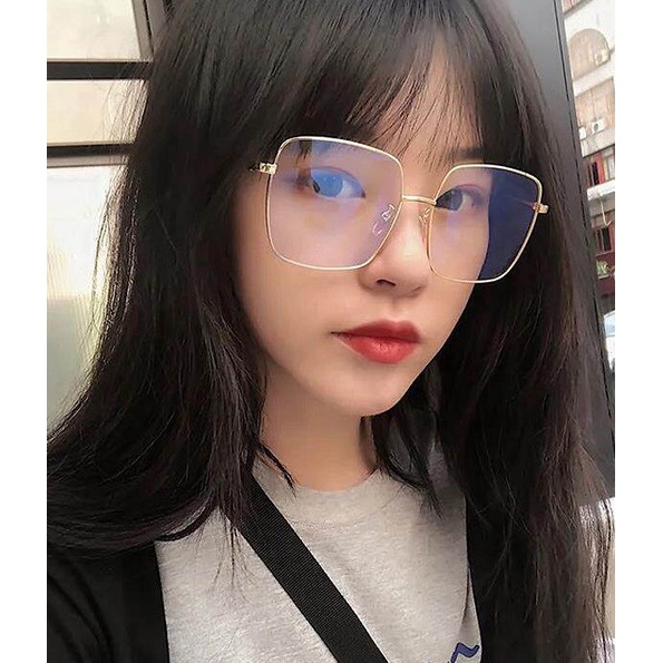 [จัดส่งในกทม]แว่นตากรองแสง เลนส์บลูบล็อก เลนส์Anti-BlueRadiationทรงสี่เหลี่ยม แว่นตาแฟชั่นกรอบแว่นแว่นตากรองแสงสีฟ้ากรอบ