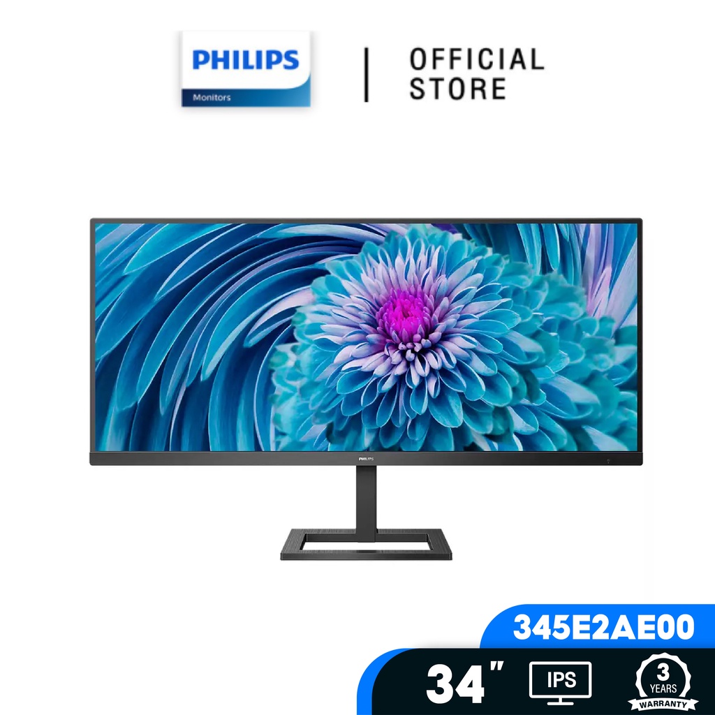 Philips LED-IPS 34" 4m 75Hz WQHD UltraWide LCD monitor รุ่น 345E2AE จอมอนิเตอร์