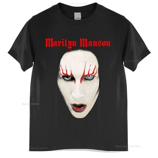 [100% Cotton] เสื้อยืดผ้าฝ้าย พิมพ์ลาย Marilyn Manson สําหรับผู้ใหญ่ ส่งฟรี