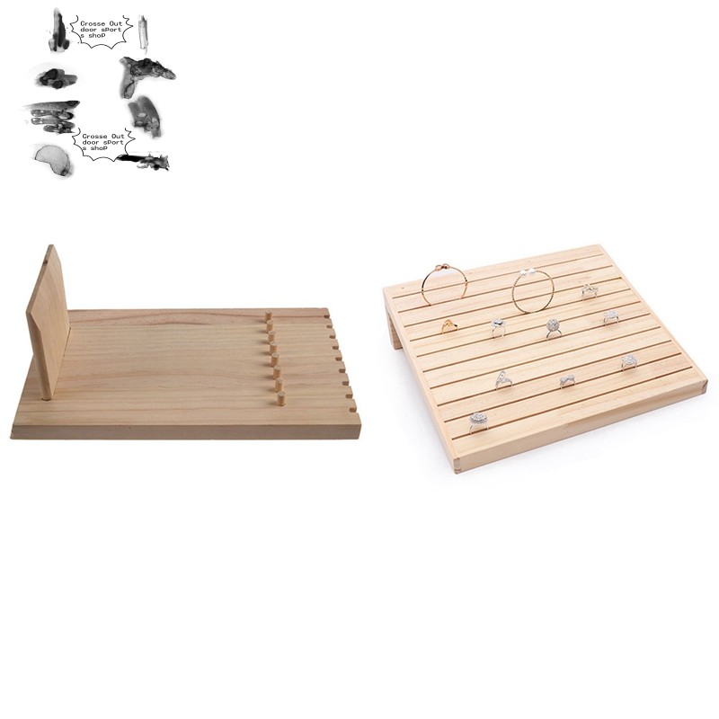 2 Pcs Unfinished Wood Jewelry Necklace Pendant Display Stand Holder ...
