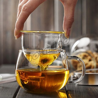 HotMind แก้วชงชา พร้อมถ้วยกรองกากชาและฝากปิดในตัว สวยหรูดูแพง Glass teapot