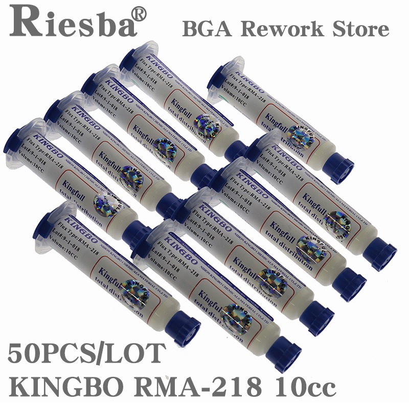50pcs/lot KINGBO RMA-218 No-Clean BGA Reballing Solder Ball Repair Solder Soldering Flux Paste 10CC