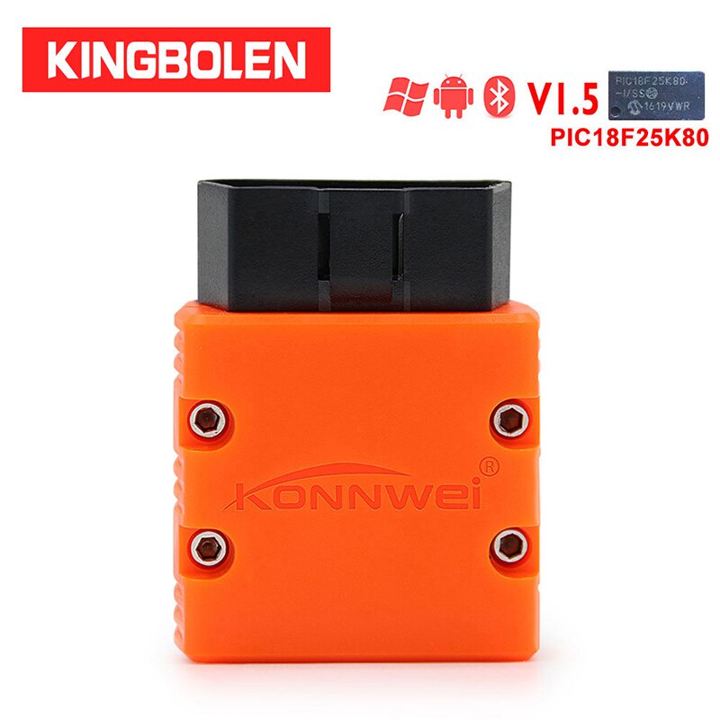 KONNWEI KW902 บลูทูธ ELM327 V1.5 ชิป PIC18f25k80 เครื่องอ่านรหัส OBDII ELM 327 AutoScanne rOBD2 เครื