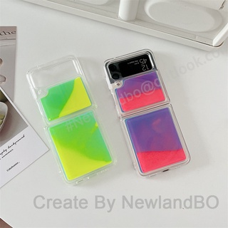 เคสโทรศัพท์มือถือ เรืองแสง สีเขียว สําหรับ Samsung Z flip 3 5G