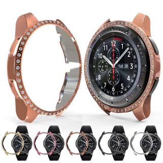 เคสป้องกันหน้าจอ ประดับเพชรแถวเดียว สําหรับ Samsung Galaxy Watch 3 4 Classic 40 มม. 41 มม. 42 มม. 44 มม. 45 มม. 46 มม. Samsung Galaxy Active 2 40 มม. 44 มม. Gear S3