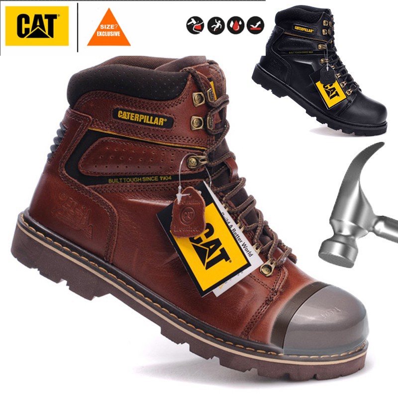 [ORIGINAL] รองเท้าเซฟตี้ CAT Safety หัวเหล็ก หนังแท้ หุ้มข้อ #size？