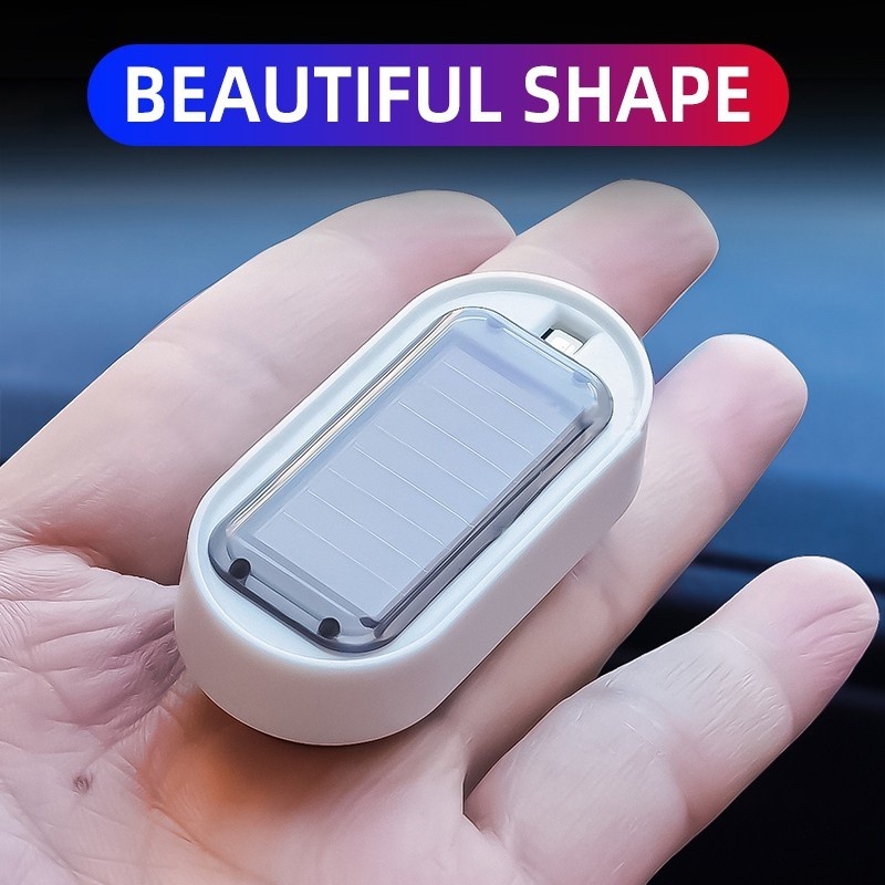 ไฟเตือน LED พลังงานแสงอาทิตย์ มีกาวในตัว ชาร์จ USB กันขโมย สําหรับรถยนต์ - รูปที่ 2