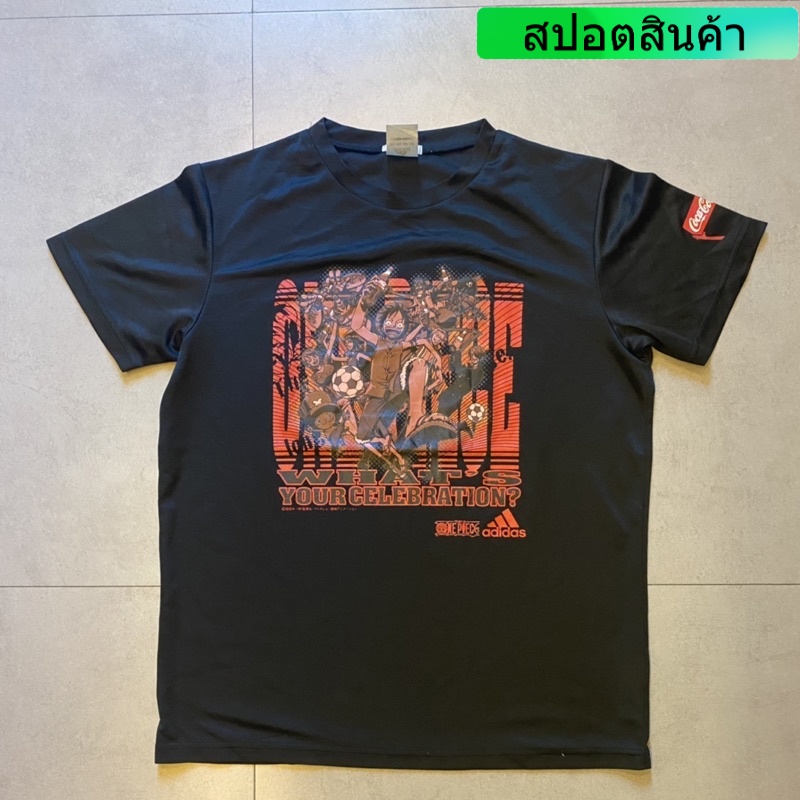 เสื้อยืด มือสอง Addidas วันพีช One Piece Luffy ผ้ากีฬา เปิดกระสอบ เสื้อญี่ปุ่น การ์ตูน เสื้อออกกำลัง