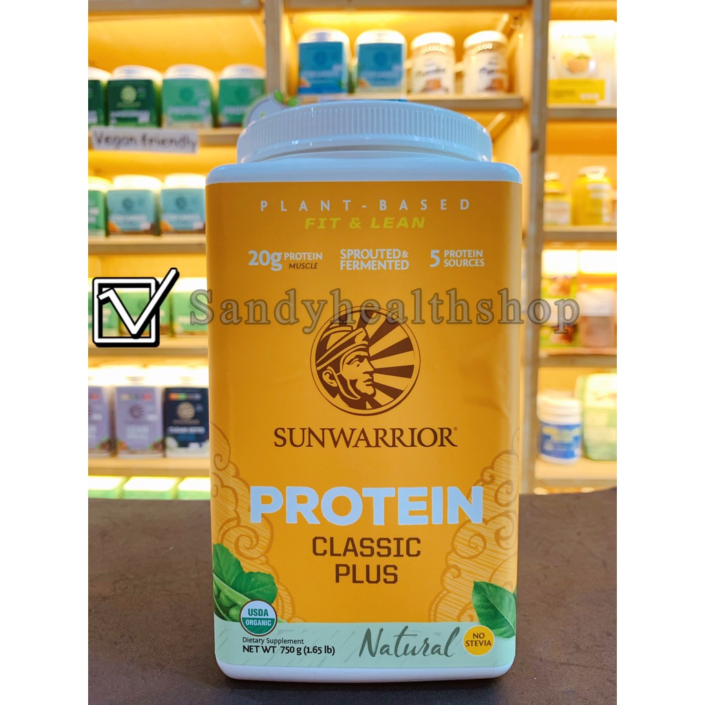 SunWarrior Classic Plus Protein (โปรตีนพืชออแกนิค) 750 g. (30 servings)