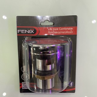 FENIX สะดืออ่างป็อปอัพ ทองเหลือง ชุบโครเมี่ยม (ดอกเห็ดใหญ่) รุ่น FN-113