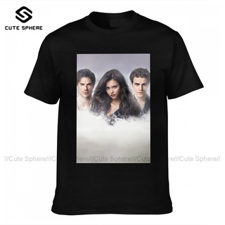 printเสื้อยืดแฟชั่นพิมพ์ลายเสื้อยืดแขนสั้น ผ้าฝ้าย พิมพ์ลาย The Vampire Diaries 100 KHcbma46EPmfgb19 สําหรับผู้ชาย -S-4X