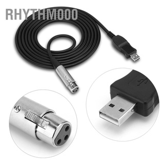 Rhythm000 Usb Male To Xlr Female อะแดปเตอร์สายเคเบิ้ลเชื่อมต่อเสียงไมโครโฟนสีดํา