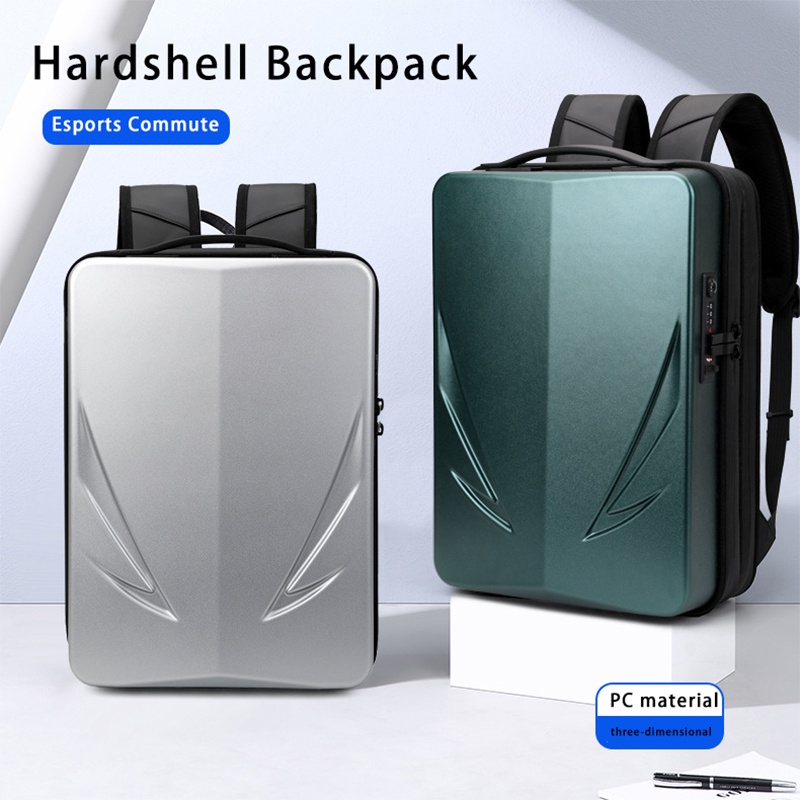 REJS Anti-Theft Backpack with Charging Men 15.6 Inch Laptop Backpack Waterproof Hard Shell Backapck School Business Ba00