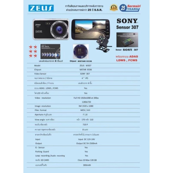 กล้องติดรถยนต์ Zeus รุ่น M307 "ยอดนิยมชัดล้าน% และทนสุดแห่งยุค"