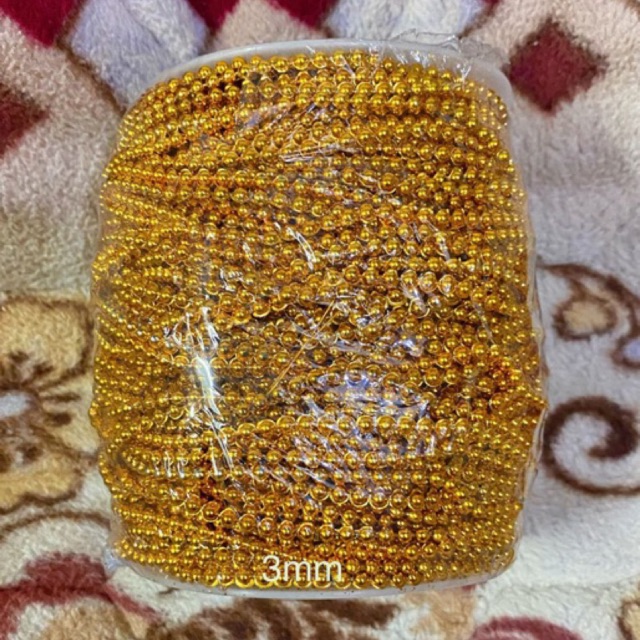 มุกเส้นเงิน ทอง  3m ขายเป็นม้วนม้วนละ100หลา