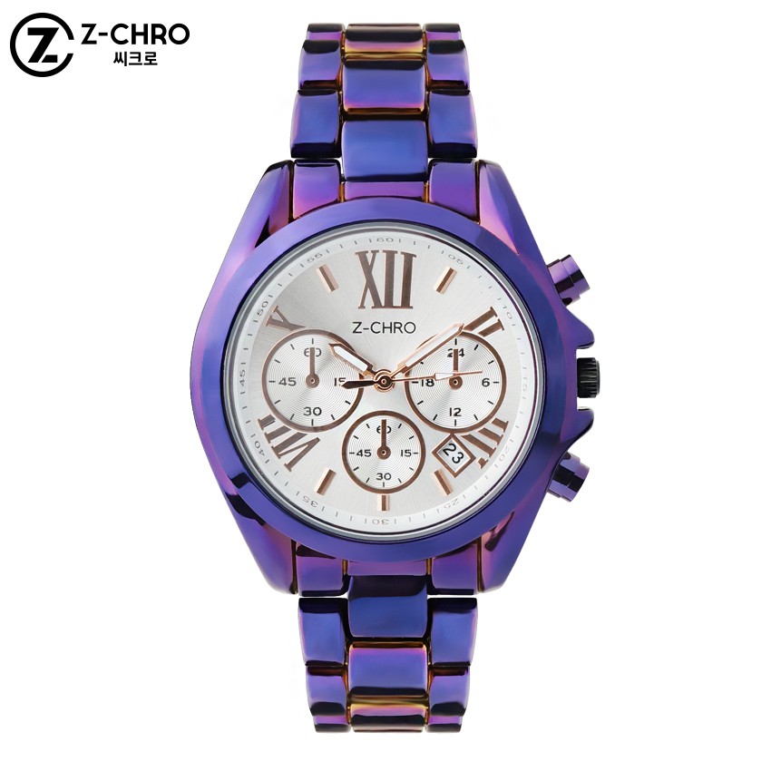 Z-CHRO นาฬิกาข้อมือของแท้ 100% หน้า Guess ระบบ Quartz บอกวันที่ สายแสตนเลส รุ่น 718505