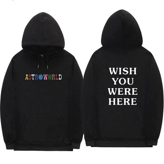 เสื้อกันหนาว มีฮู้ด ผ้าฝ้าย พิมพ์ลายตัวอักษร Travis Scott Astroworld Wish You Were Here HNBN XXS-4XL สําหรับผู้ชาย
