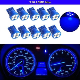 หลอดไฟ LED T10 W5W 194 2825 4SMD สีฟ้า 10 ชิ้น