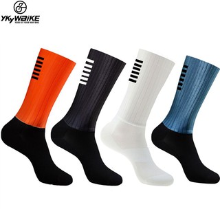 Ykywbike AERO CYCLING Socks Super Anti Slip High Speed MTB Road Bike ถุงเท้าระบายอากาศแข่งจักรยานกีฬาวิ่งถุงเท้าผู้หญิงผู้ชาย