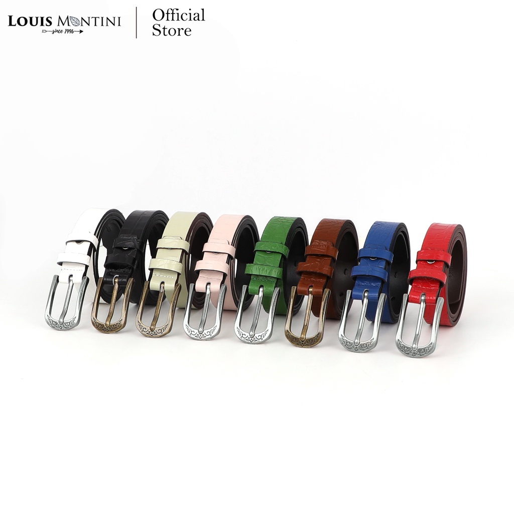 Louis Montini (Cherreen) เข็มขัดผู้หญิง Women Belt เข็มขัดหนังวัวแท้ MGW311