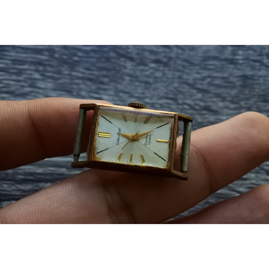 นาฬิกา Vintage มือสองญี่ปุ่น SEIKO ANGLE VINTAGE ไขลาน Unisex ชุบทอง 20MICRONS ของแท้ 100% สแตนเลสแท้ ใช้งานได้ปกติ