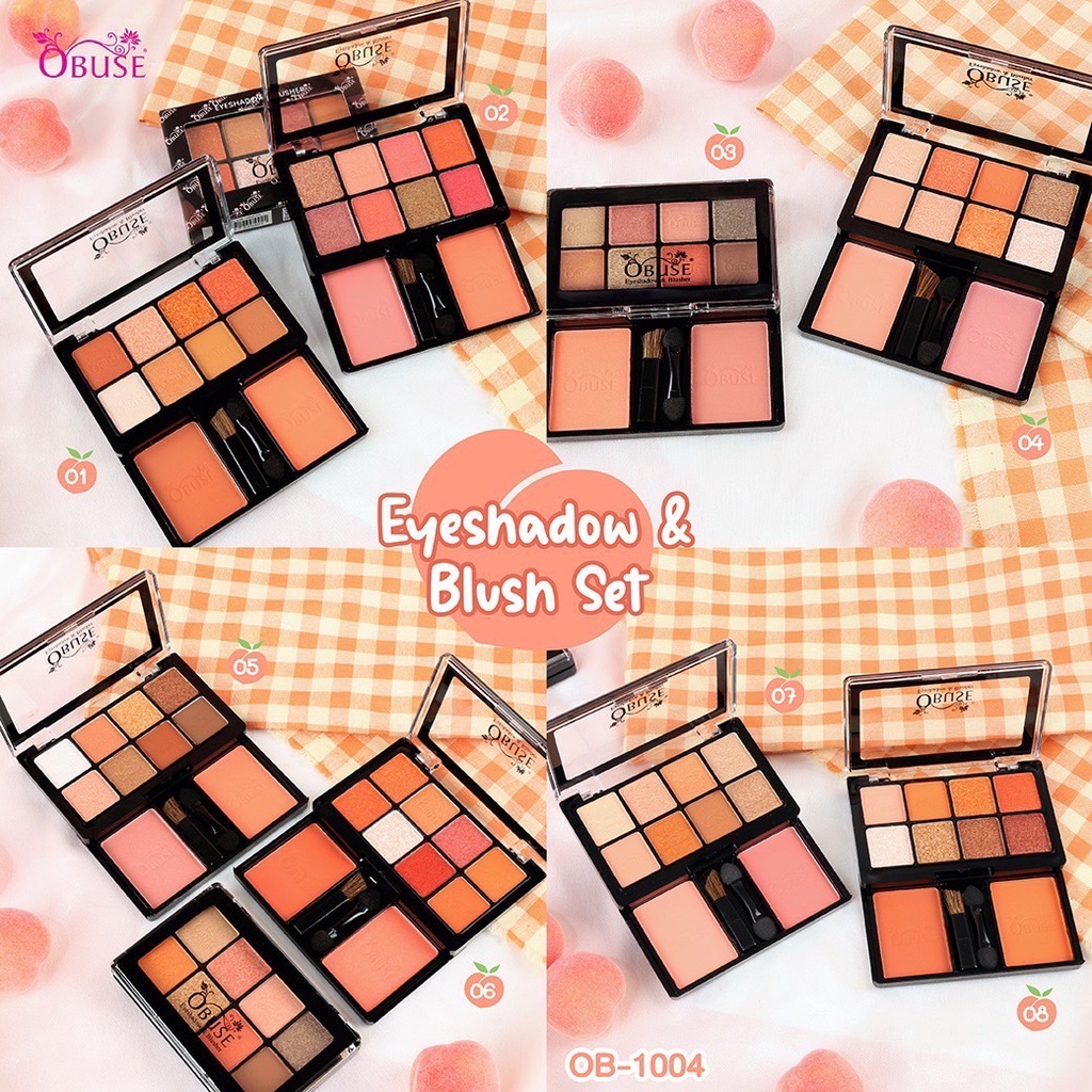 อายแชโดว์ โอบิ้วท์ + ปัดแก้ม OB-1004 Obuse eyeshadow & blush set