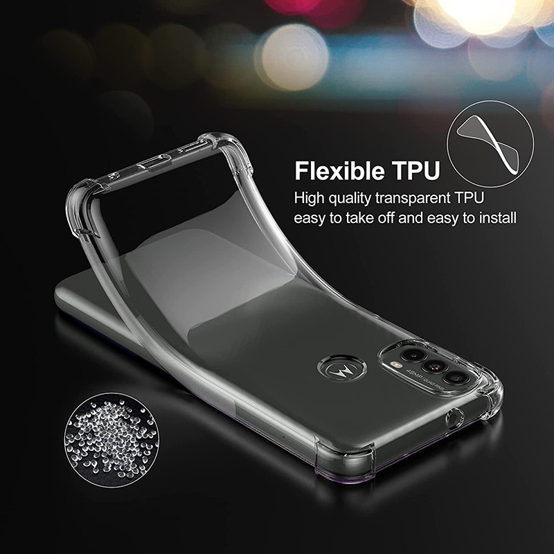Motorola Moto E40 E30 E20 E7 Plus E7i Power E 2020 คริสตัลฝาครอบใส Anti-Scratch กันกระแทก TPU กรณี - รูปที่ 4