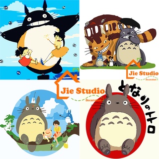 🔥Ready Stock🔥20*20cm Framed Canvas paint DIY Children Digital Painting MY NEIGHBOUR TOTORO Anime Paint By Numbers Canvas Wall decor จิตรกรรมดิจิตอล oil painting