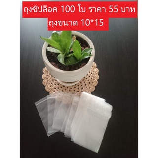 ถุงซิปล็อค ขนาด10*15 จำนวน100ใบ ราคา 55 บาท