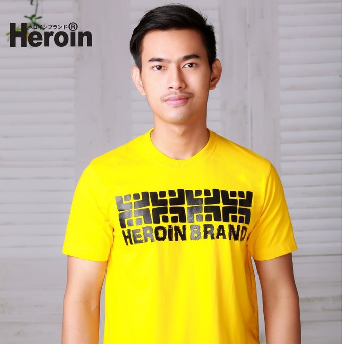 เสื้อยืดผู้ชายไซต์ใหญ่ Heroin เสื้อยืดสีเหลือง รุ่นสโตน Stone (แจกโค้ด NEWHEOF ลด 80฿) เสื้อยืดผู้ชายสวยๆ  แจ้งสีในแชท