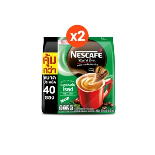 Nescafe Blend & Brew Espresso Roast 3in1 Coffee เนสกาแฟ เบลนด์ แอนด์ บรู เอสเปรสโซ โรสต์ กาแฟ 3อิน1 40 ซอง (แพ็ค 2 ถุง)